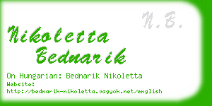 nikoletta bednarik business card